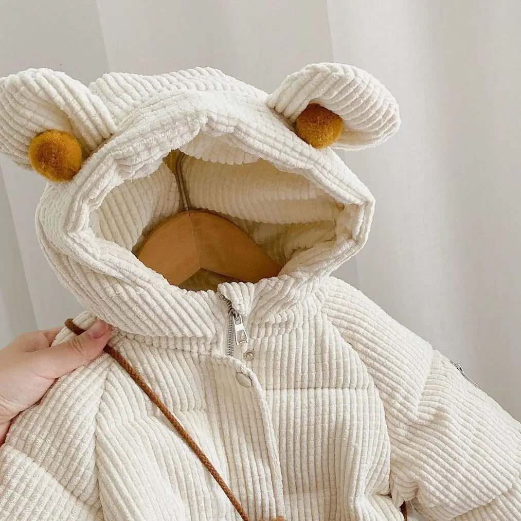 Girls Hooded Thickened Jacket Baby Warm Clothes