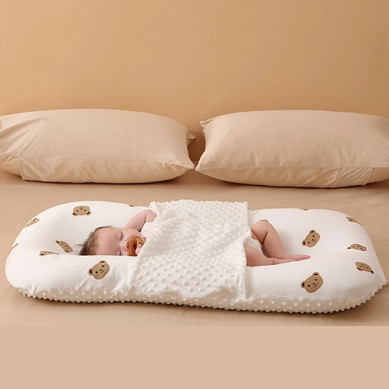 Portable Newborn Bed for Boy Girl Baby Nest Lounger Safe and Comfortable Sleep Support Cushion Travel Bed Infant Lounger