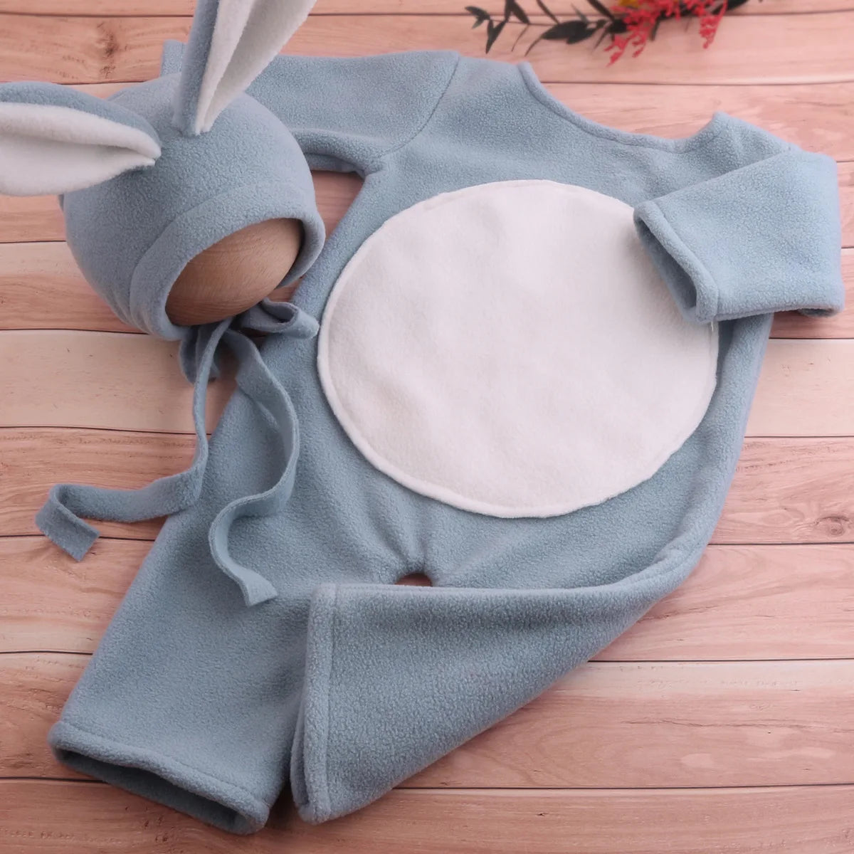Cartoon Rabbit Hat Baby Photography Props Full Moon Baby Shooting Accessories Photo Props Baby Photo Clothes 1 Set