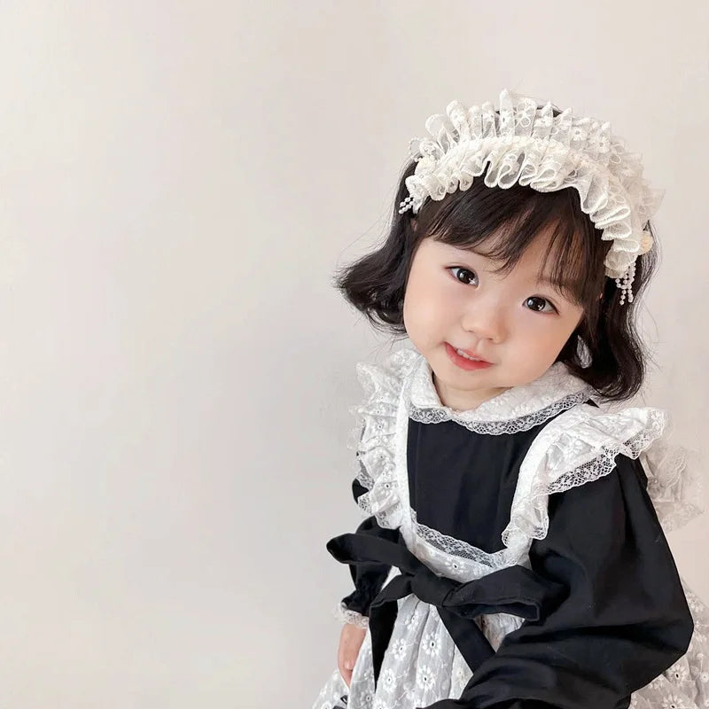 White Lace Bow Baby Headbands for Girl Cute