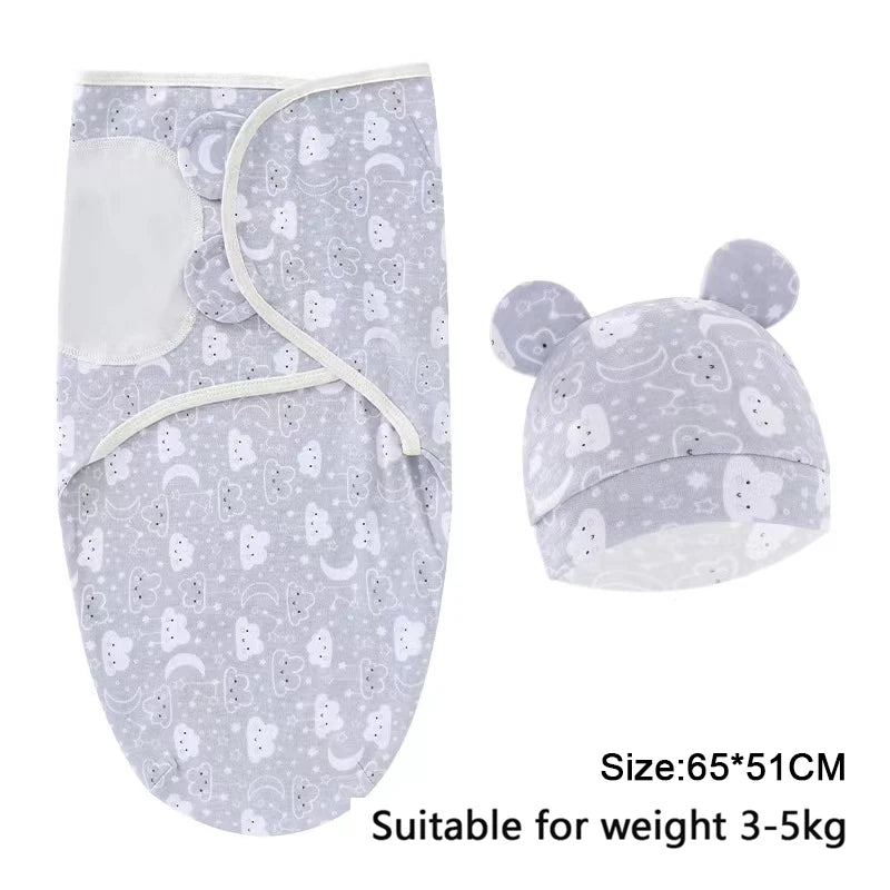 Baby Sleeping Bag Newborn Envelope Cocoon Wrap Swaddle Soft 100% Cotton 0-6 Months Sleep Blanket