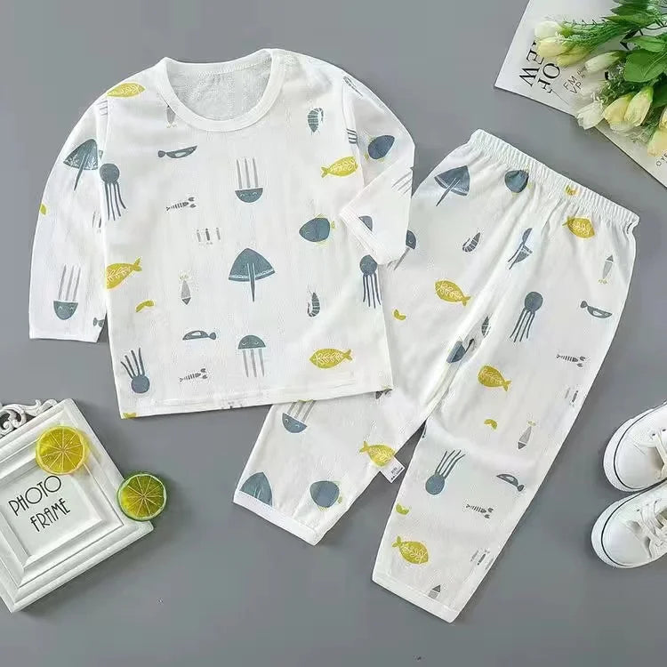 Pure Cotton Sets For Girls Baby Summer Sleepwear