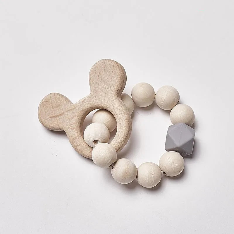 Baby Rattles Play Stroller Toy Teether Wooden Toy