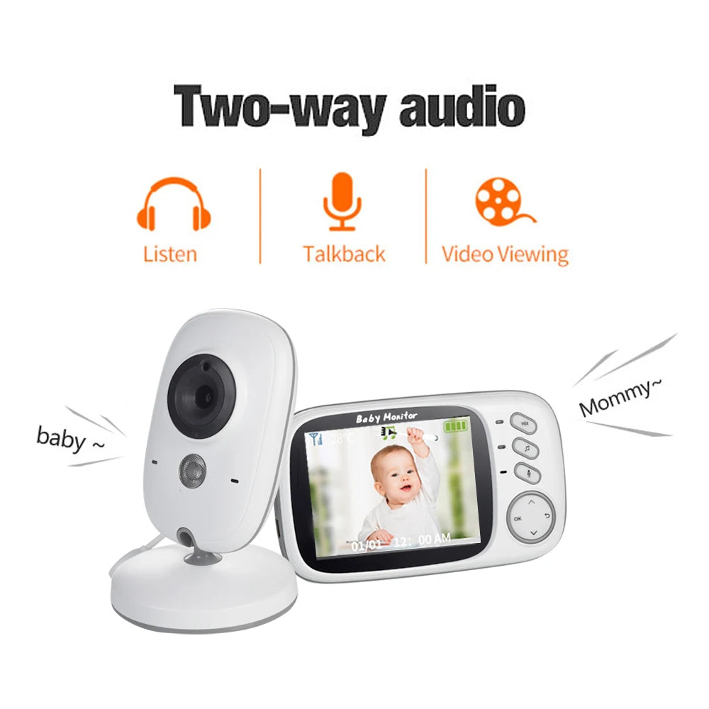 VB603 Baby Monitor With Camera 3.2 inch LCD Electronic Babysitter 2 Way Audio Talk Night Vision Video Nanny Radio Baby Camera