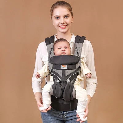 Breeze 360 Ergonomic Kid Kangaroo Infant Baby Carrier All Positions Sling Wrap Cool Air Mesh Cotton Backpack 0-36 Months Egobaby