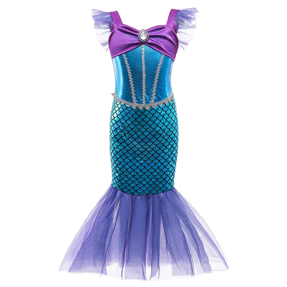 DISNEY Little Mermaid Ariel Charm Princess Dress Cosplay Costumes