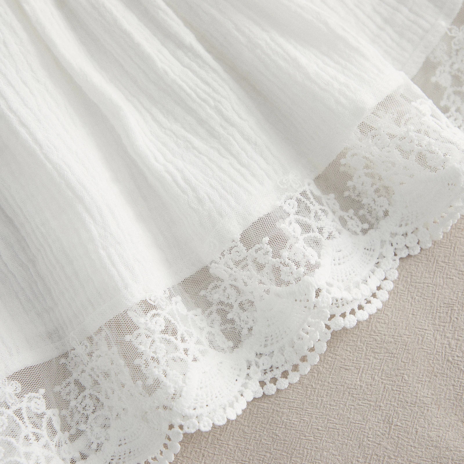 Baby Girls Sister Summer Clothing White V Neck Lace Dress