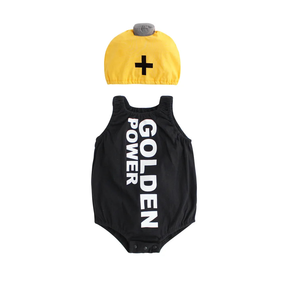 summer baby fruit Print hat with bodysuit infant cotton outfits