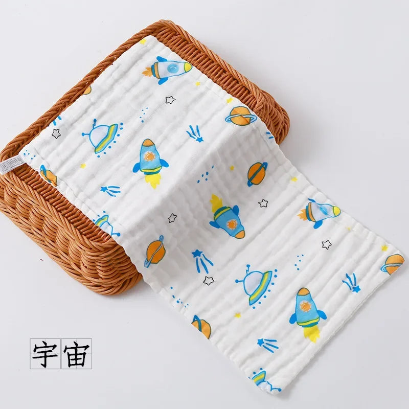 Baby Saliva Towel, 6-layer Gauze Square Towel, Pure Cotton Baby Handkerchief, Newborn Bath Towel, Facial Towel burp cloth