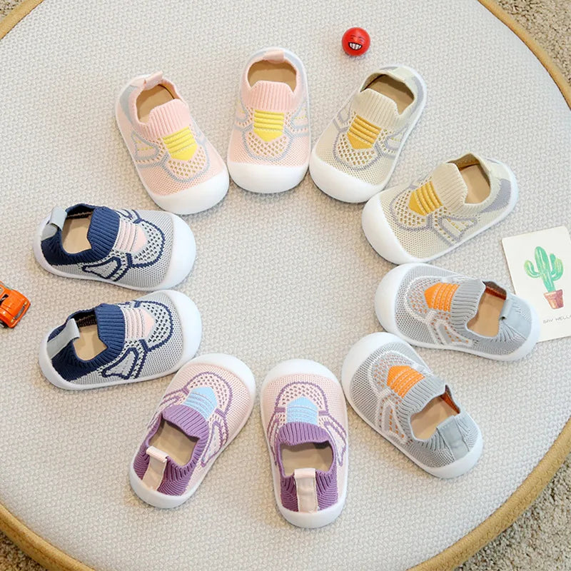 Baby Flat Toddler Shoes First Non-slip Cute Cotton Shoes