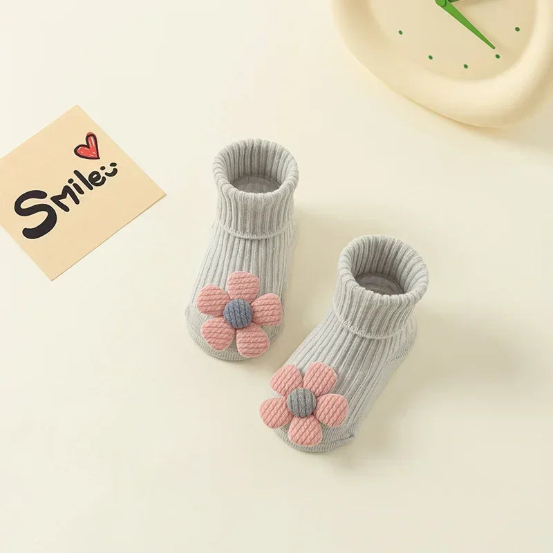 Baby Socks Winter Autumn Non-slip Floor Socks Newborn Baby Cartoon 3D Doll Toddler Socks for Kids 0-3Y