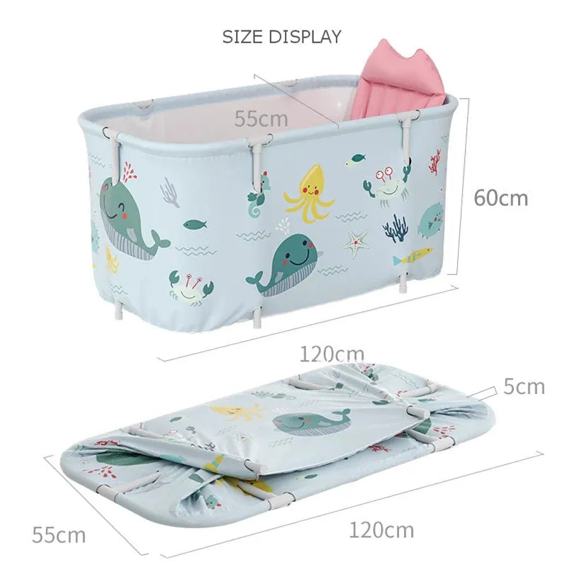 Foldable Bathtub Portable Soaking Bath Tub Eco-Friendly