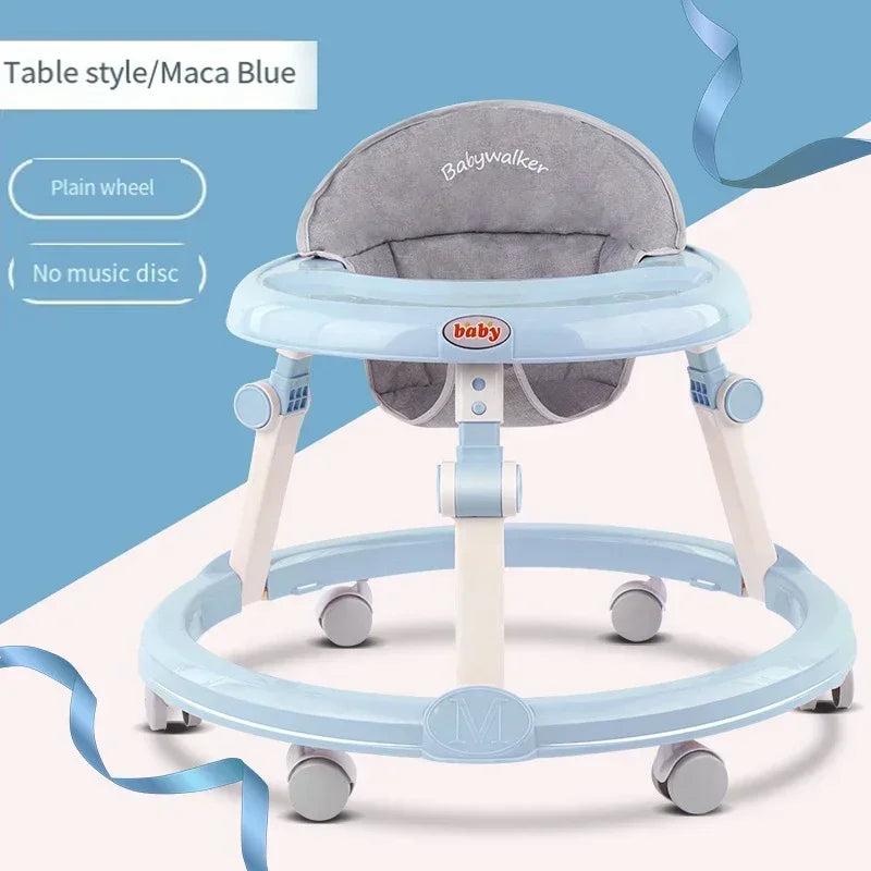 Baby Walker Anti-O-leg Multi-functional Anti-rollover Folding Trolley Boys Girls Can Sit Push 6-18 Months Baby To Learn To Drive