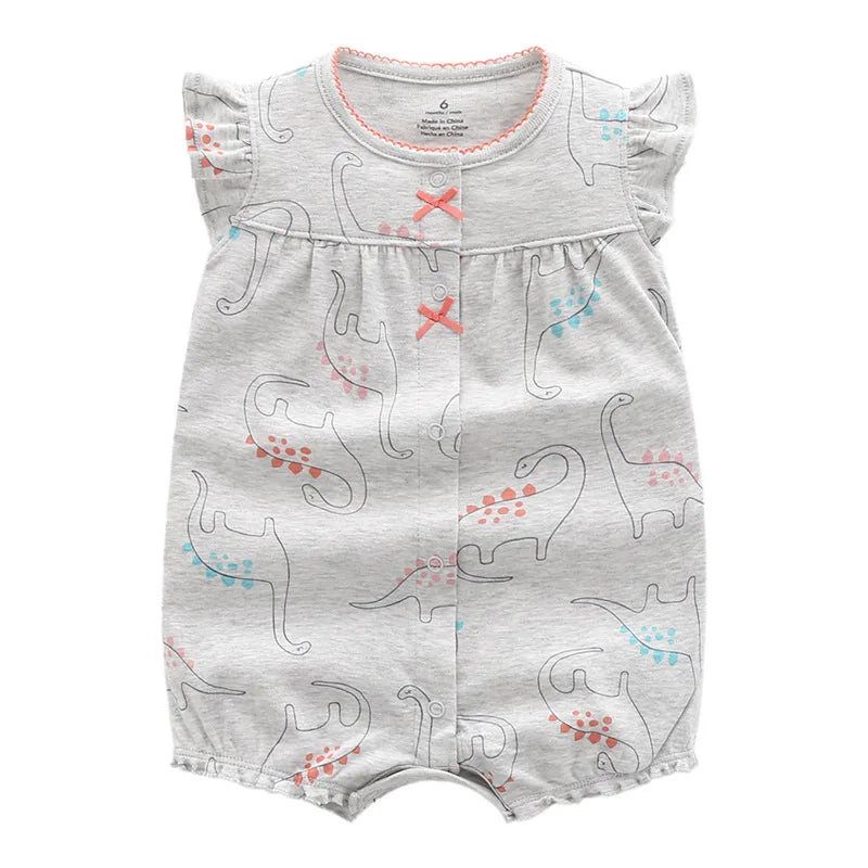 Summer 100% Cotton Newborn Infant Bodysuits 6-24