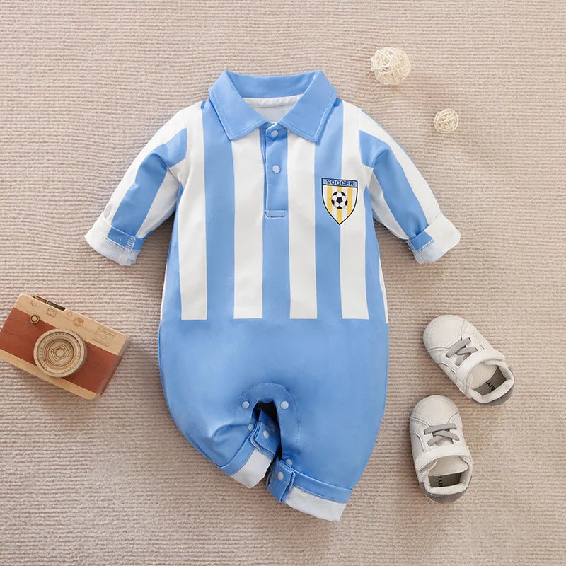 Newborn Baby Football Blue NO.10 Clothes Infant Romper Suit For Boy Girl Onesie Garcon Soccer Costume Outfit Sport Jumpsuit