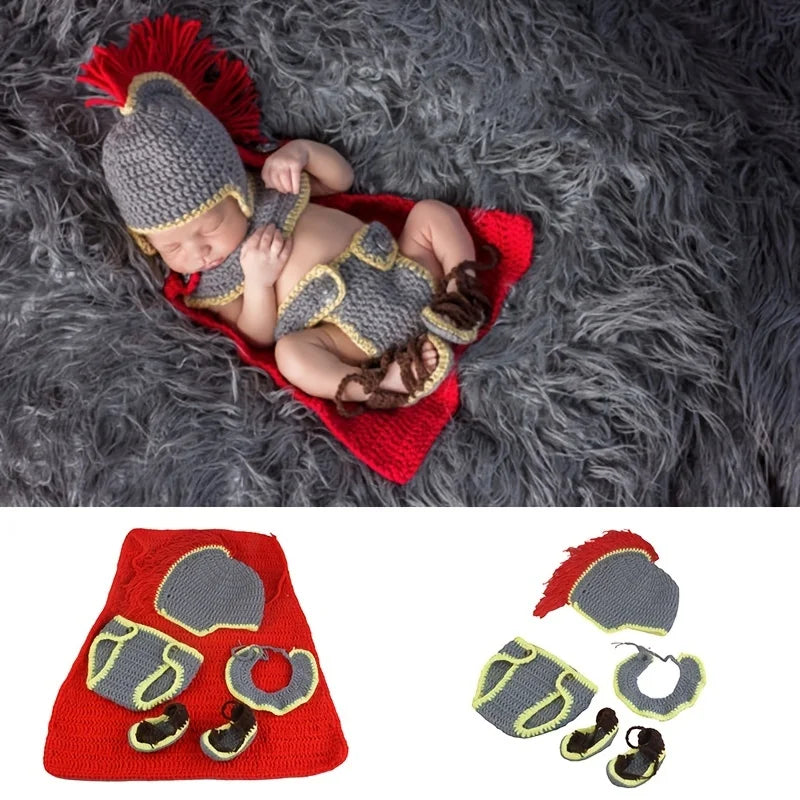 Newborn Photography Outfit Baby Costumes Newborn Photo Props Hand-knitted Photography Outfit 0-3monthes Baby Clothing 5pcs/set