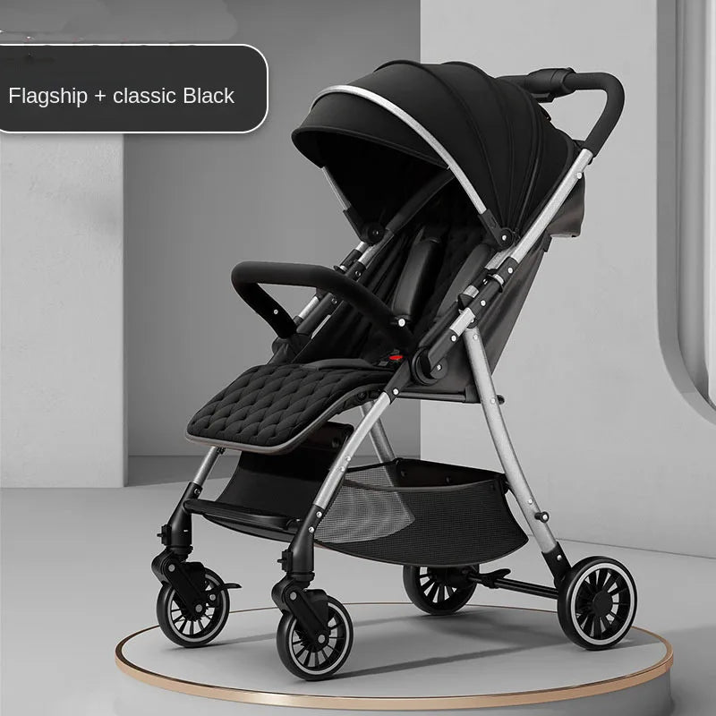 Baby Stroller 3-in-1 Fashion Four Seasons Universal Four Wheel Shock Absorber Umbrella Bi-directional Folding Baby Stroller