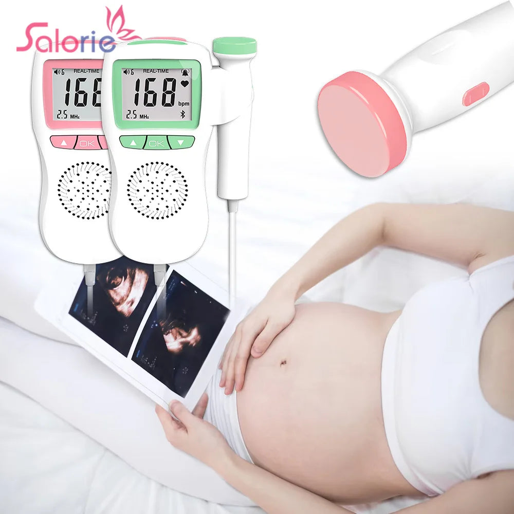 Bluetooth 2.5MHz Upgraded Doppler Fetal Heart rate Beat Monitor Home Pregnancy Baby Fetal Sound Heart Rate Detector No Radiation