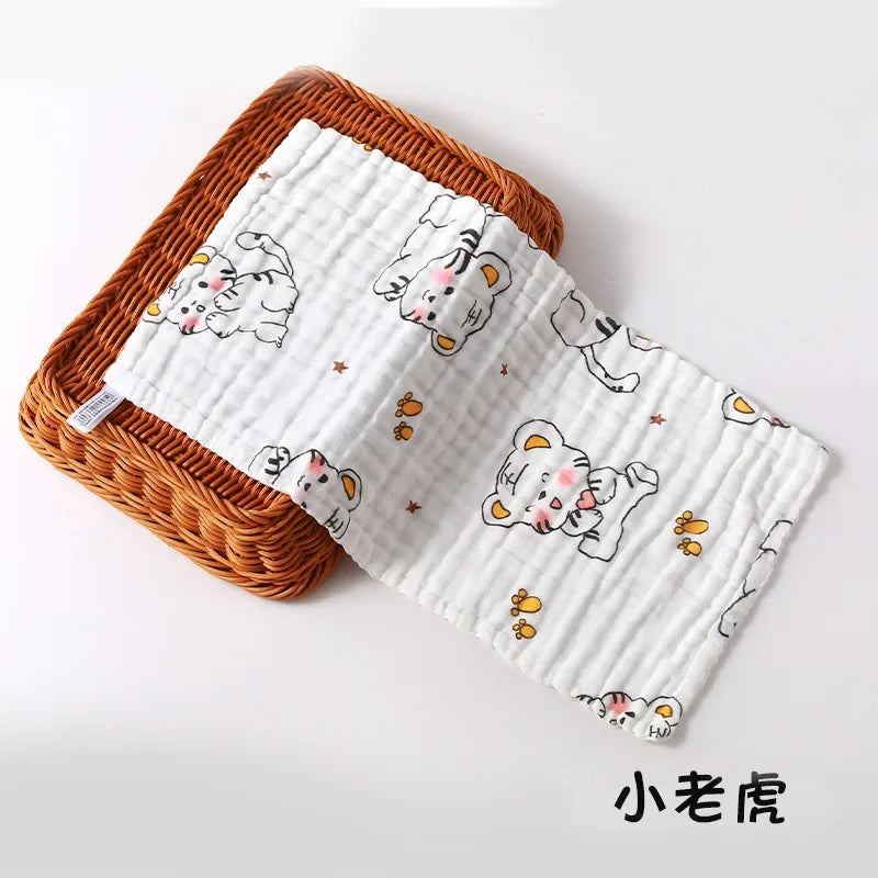 Baby Saliva Towel, 6-layer Gauze Square Towel, Pure Cotton Baby Handkerchief, Newborn Bath Towel, Facial Towel burp cloth