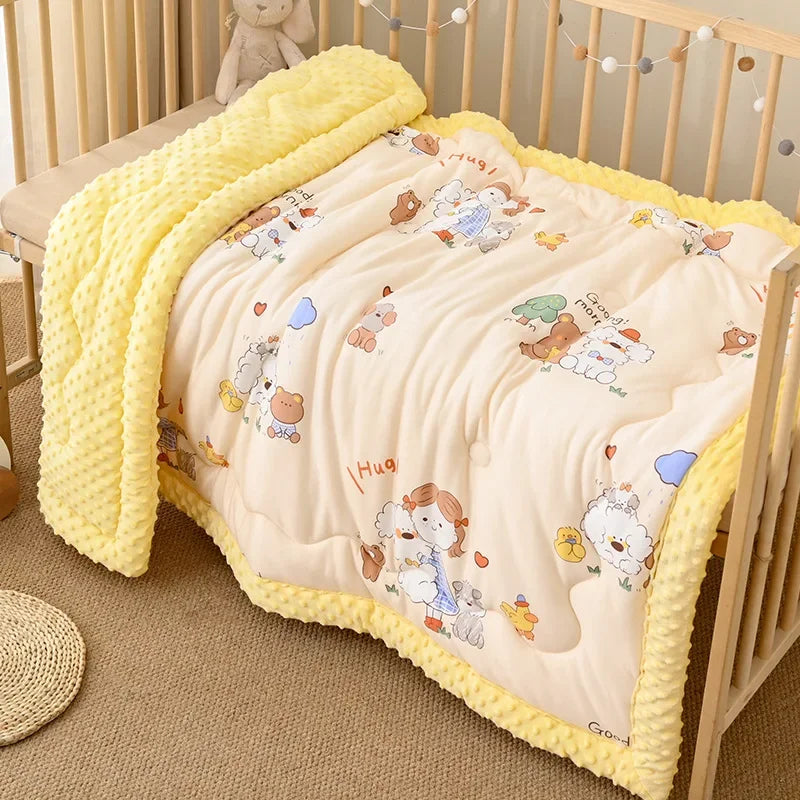 Children's Quilt Thickened Baby Cotton Quilt Baby Newborn Autumn Winter Kindergarten Winter Cover Blanket Suitable All Seasons