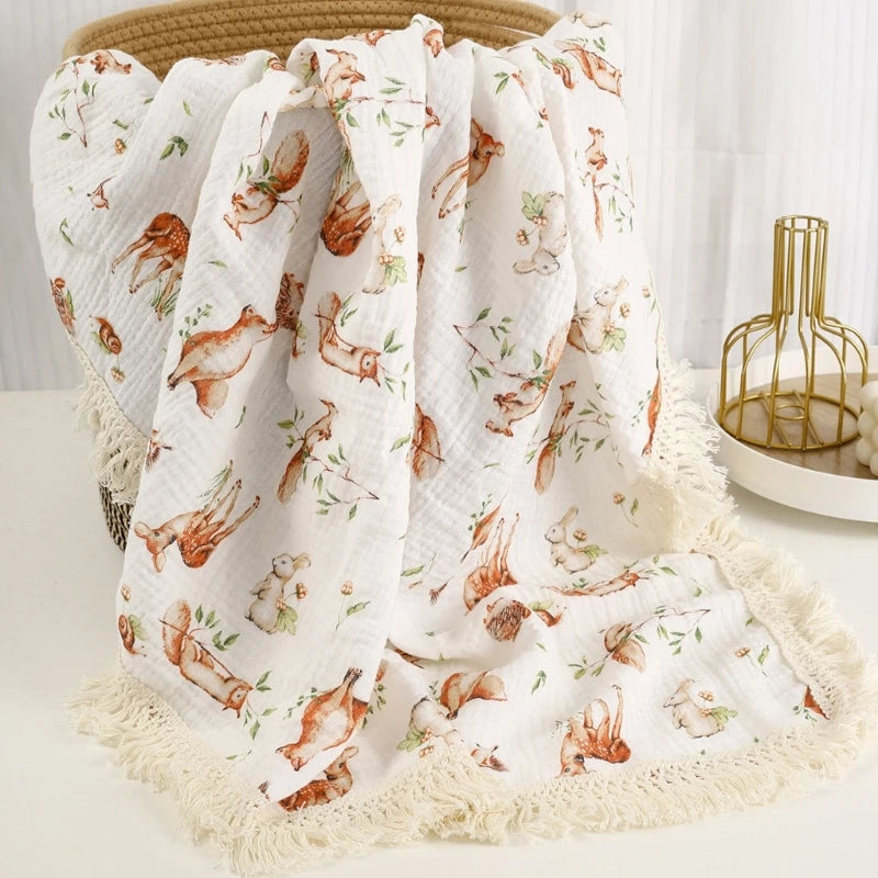 Breathable Muslin Baby Stroller Cotton Blanket