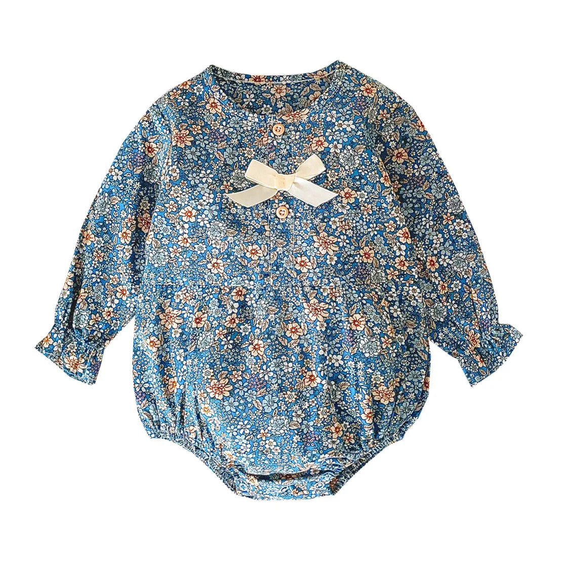 Cute Newborn Baby Girl Bodysuits Cotton Flowers Plaid