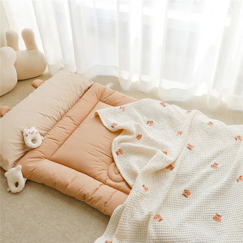 Waffle Baby Blanket for Cart Cover Infant Quilt Cotton Modal Swaddle Blanket Kindergarten Bedding Accessories Newborn Bath Towel