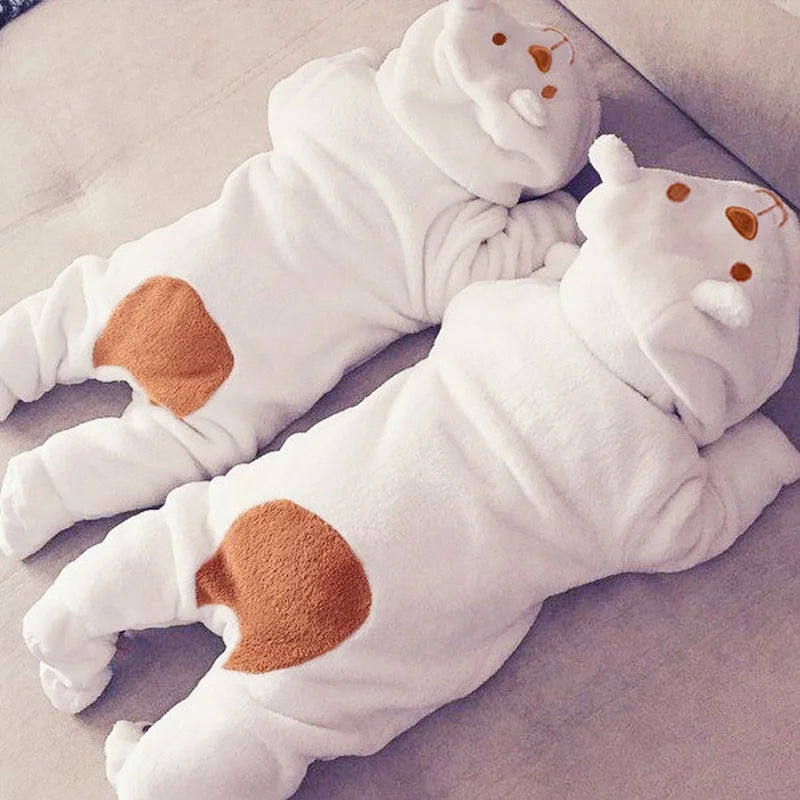 New Cute BABY Newborn Baby Boy Girl Clothes Long Sleeve Hoddies Bear Zipper Baby Romper Clothes Autumn Winter Wear 0-18M