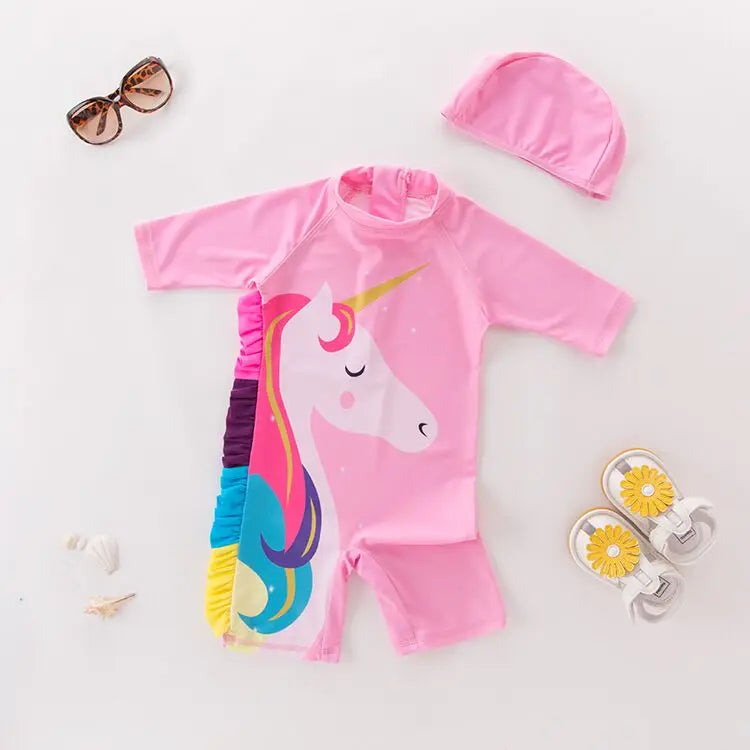 Baby boy swimwear with cap suit surfing Wear