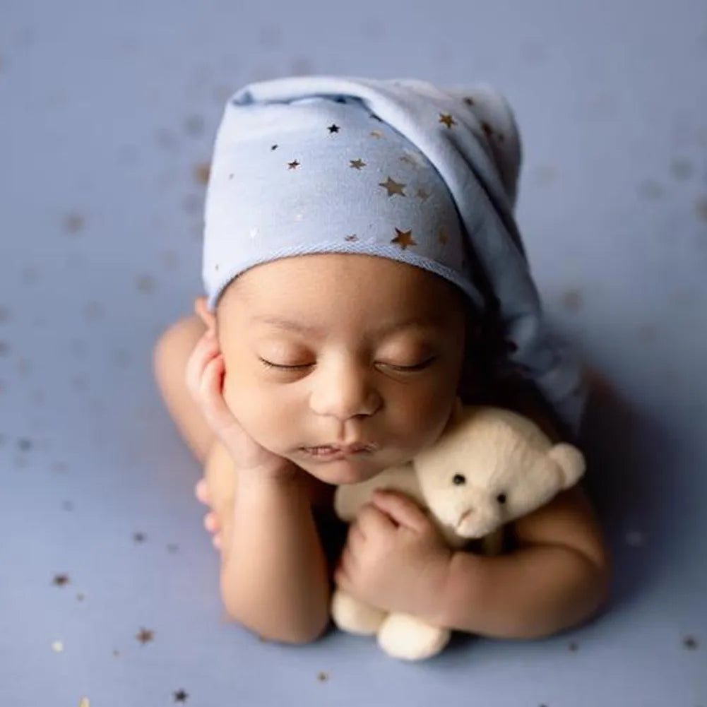 Infant Starry Pattern Cap Photography Props Newborn Cotton Beanie Hat Baby Photo Shoot Studio Accessories Baby Souvenirs