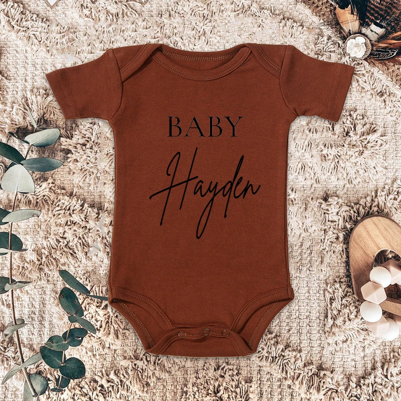 Personalized Name Baby Cotton Bodysuits