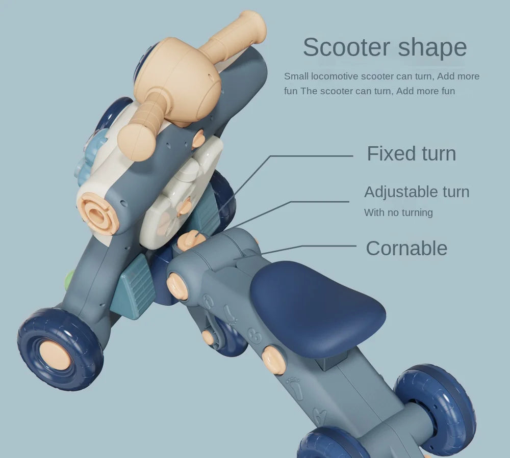 Three-In-One Walker With Music Toy Anti-Rollover