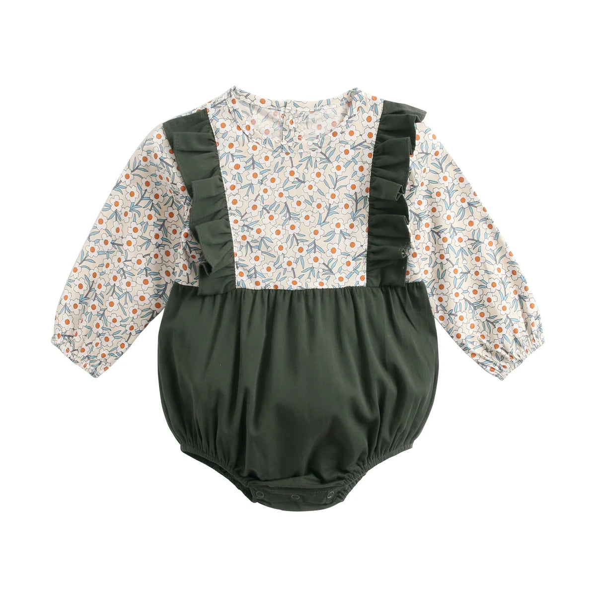 Cute Newborn Baby Girl Bodysuits Cotton Flowers Plaid