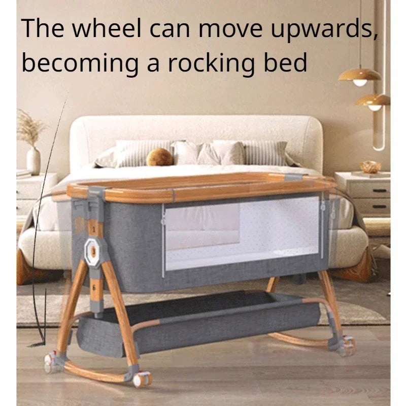 Portable Bed Guard Baby Bedside Crib Aluminum Alloy Folding Bed Portable Cradle for Baby Bed Mobile Baby Things Cribs