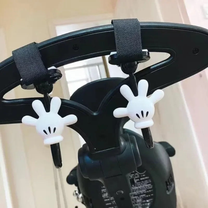 Disney Mickey Mouse Hook Bike Baby Stroller Storage Cartoon Gloves Cart Organizer Anime Diaper Bag Hanger Cute Travel Pram Hooks