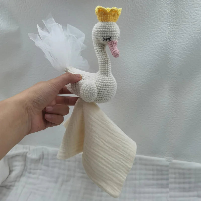 Baby Soother Appease Towel Bib Soft Swan Sleeping Doll Teether