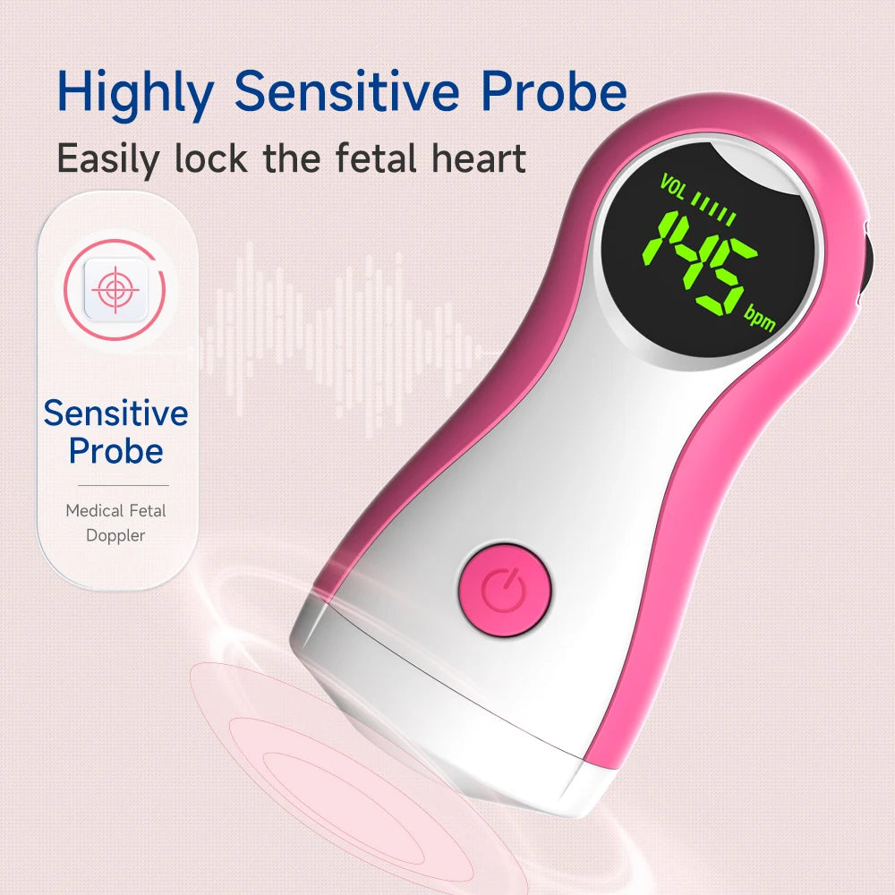 Portable Baby Heart Rate Monitor With Earphone For Pregnant Women