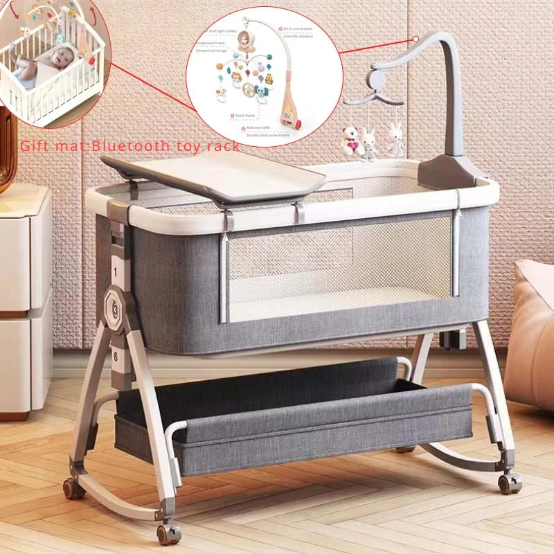 Portable Bed Guard Baby Bedside Crib Aluminum Alloy Folding Bed Portable Cradle for Baby Bed Mobile Baby Things Cribs