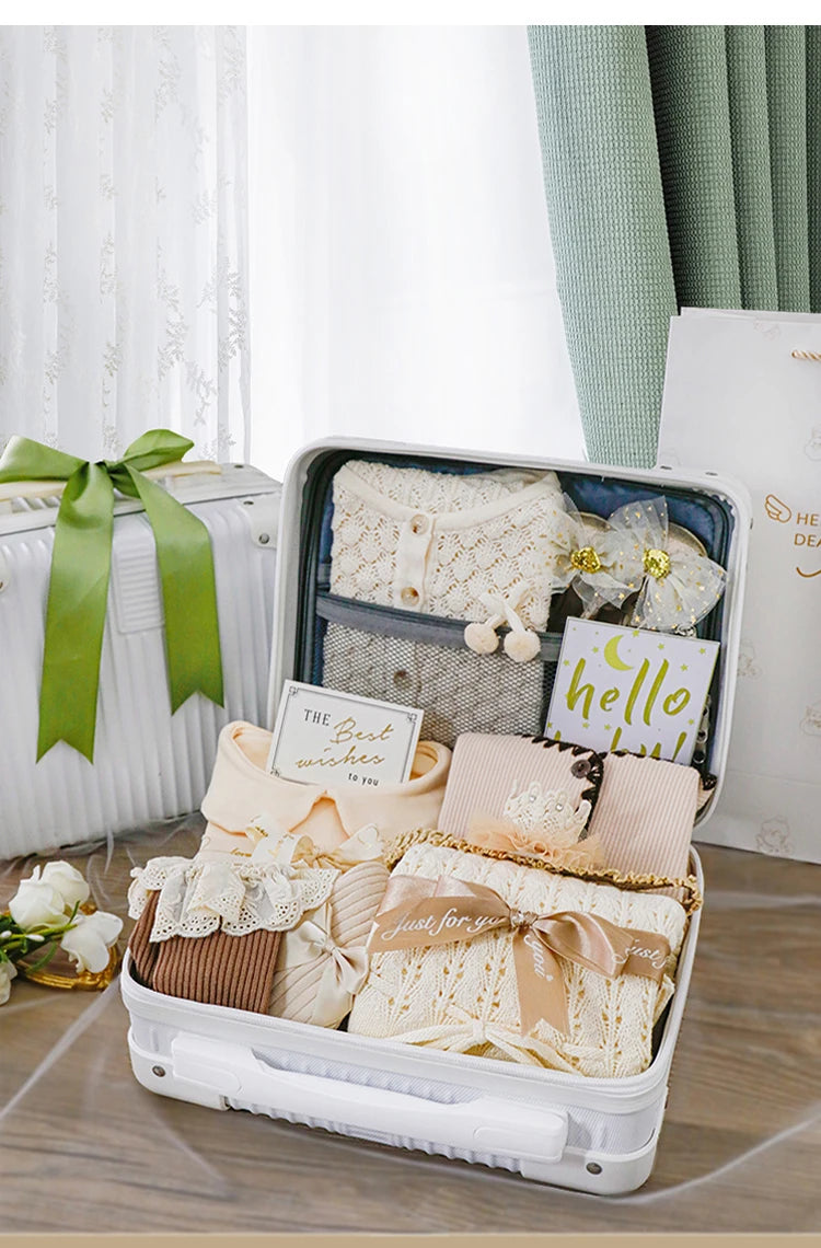 Organic Color Cotton Baby Rompers Luxury Gift Set Box