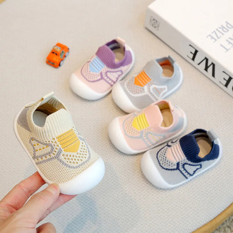 Baby Flat Toddler Shoes First Non-slip Cute Cotton Shoes