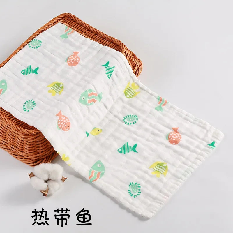 Baby Saliva Towel, 6-layer Gauze Square Towel, Pure Cotton Baby Handkerchief, Newborn Bath Towel, Facial Towel burp cloth