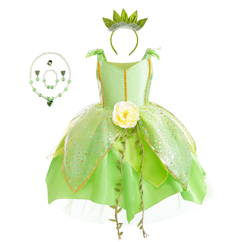 Fairy Costume for Girls Princess Tinker Bell Elf Wings Headband