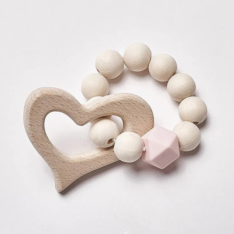 Baby Rattles Play Stroller Toy Teether Wooden Toy