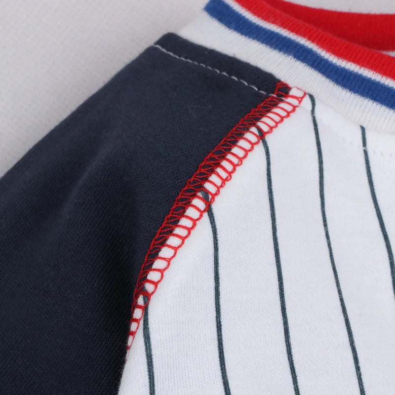 Newborn baby clothes cotton pajamas baseball sport style with pocket long sleeve jumpsuit coverall toddler baby girl rompers