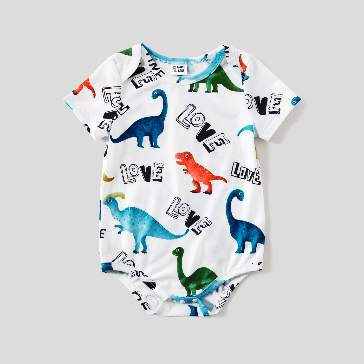 PatPat Family Matching Outfits Allover Dinosaur Print Drawstring Ruched Bodycon Dresses and Short-sleeve T-shirts Sets