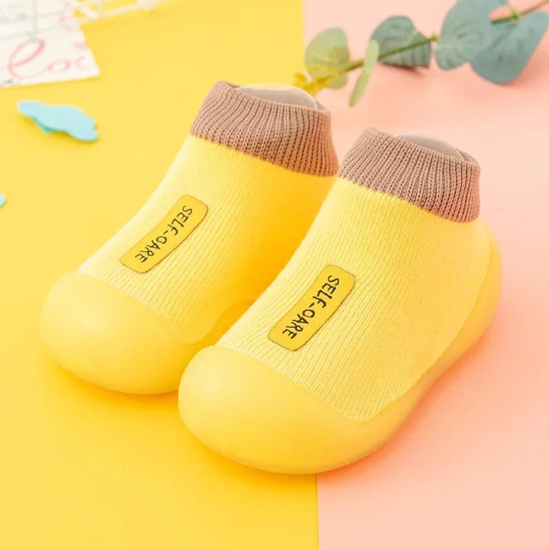 Baby walking shoes soft bottom non-slip solid color