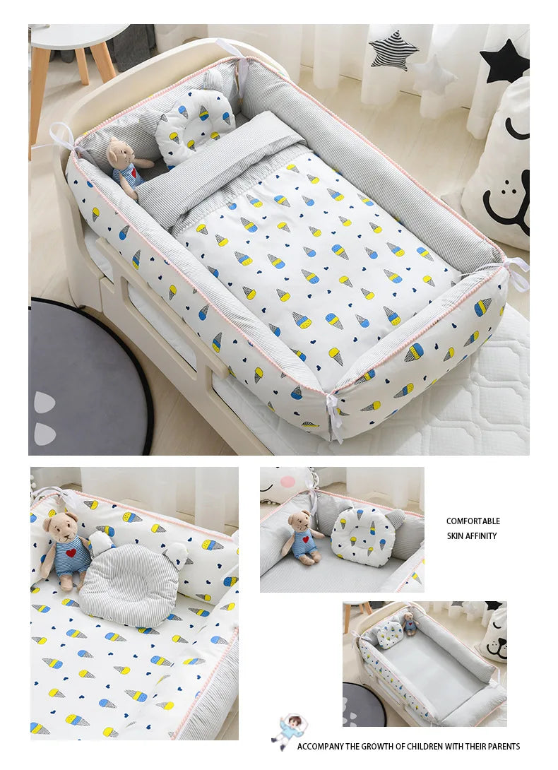 Baby Nest Bed Portable Crib Travel Infant Toddler Cradle f
