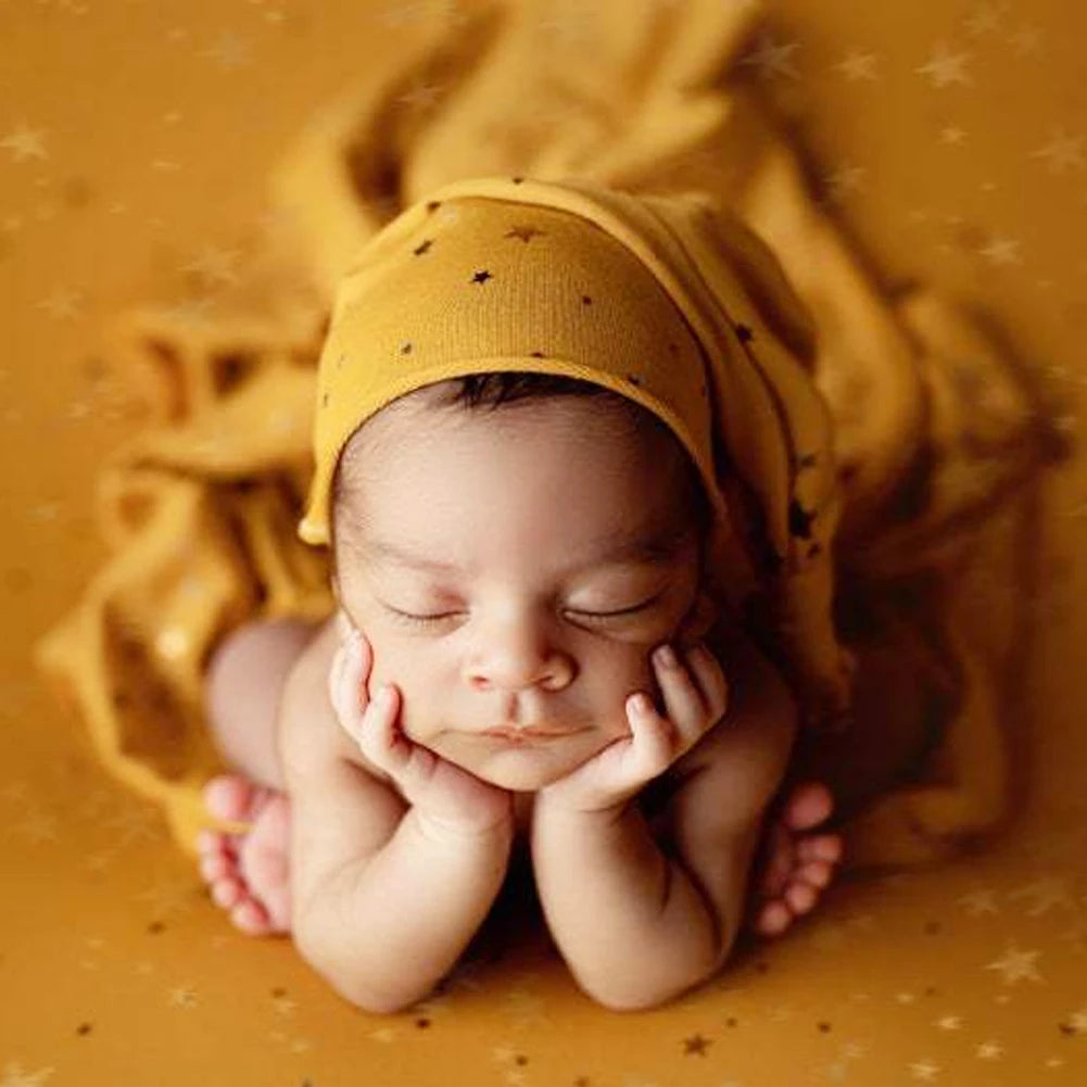 Infant Starry Pattern Cap Photography Props Newborn Cotton Beanie Hat Baby Photo Shoot Studio Accessories Baby Souvenirs
