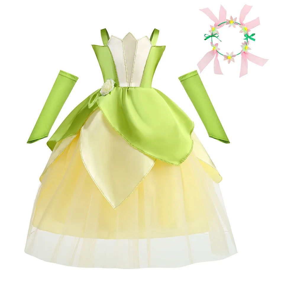 Disney Fancy Tiana Dress The Princess and the Frog Cosplay Clothing