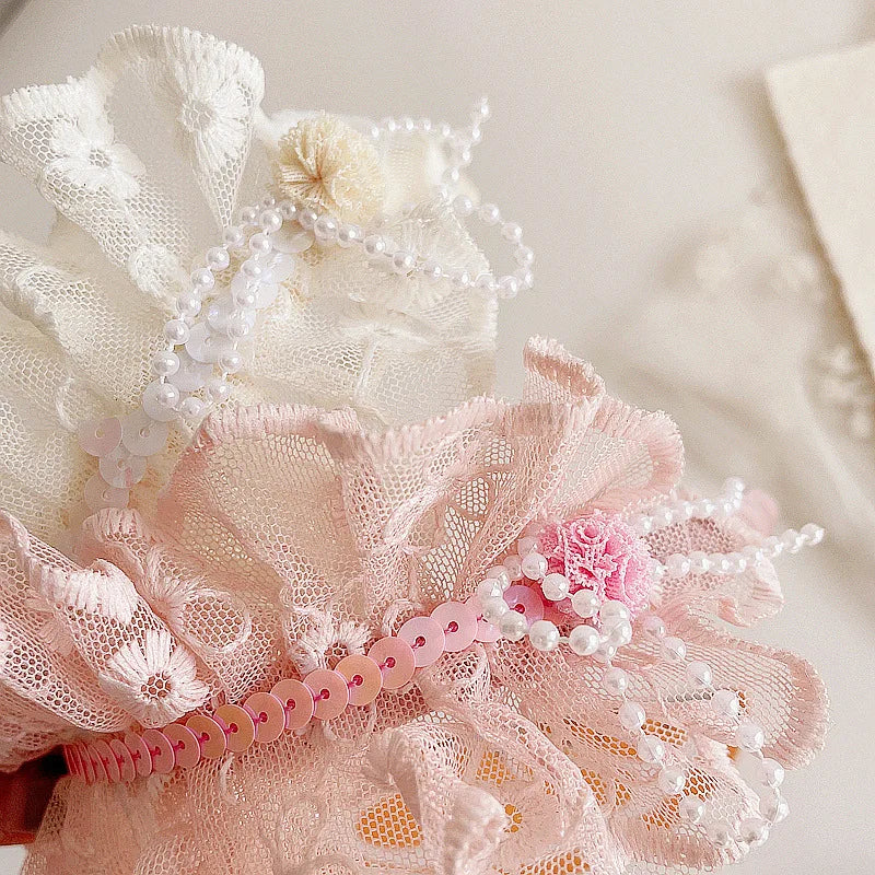 White Lace Bow Baby Headbands for Girl Cute Bowknot Hair Band Elastic Infant Turban Newborn Headwear Baby Hair Accessories 머리띠